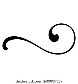 Elegant Curved Swirl Decorative Element, Curved calligraphic line stripe