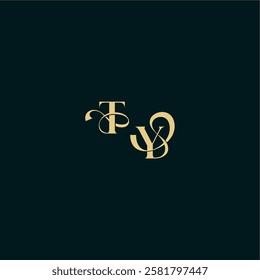 elegant and curvy style monogram TY bold concept design letter wedding logo initial