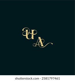 elegant and curvy style monogram UA bold concept design letter wedding logo initial