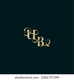 elegant and curvy style monogram UB bold concept design letter wedding logo initial