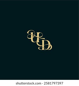 elegant and curvy style monogram UD bold concept design letter wedding logo initial