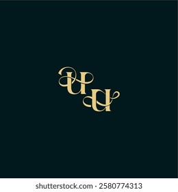 elegant and curvy style monogram UU bold concept design letter wedding logo initial