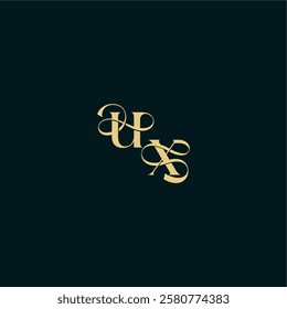 elegant and curvy style monogram UX bold concept design letter wedding logo initial