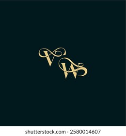 elegant and curvy style monogram VW bold concept design letter wedding logo initial