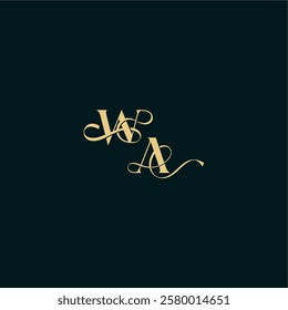 elegant and curvy style monogram WA bold concept design letter wedding logo initial