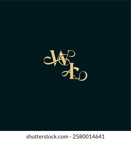 elegant and curvy style monogram WL bold concept design letter wedding logo initial