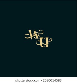 elegant and curvy style monogram WU bold concept design letter wedding logo initial