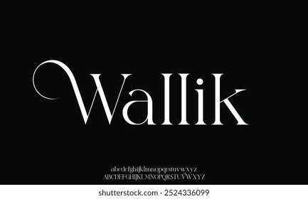 Elegant curvy stylish alphabet typeface display font vector with ligature style. Beautiful luxury natural curve typography illustration