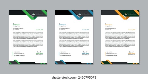 Elegant Customizable Business letterhead template design