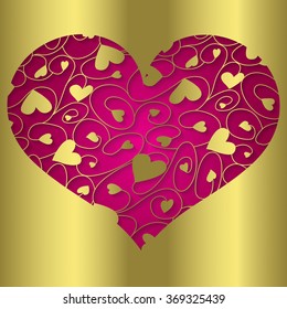 Elegant cut out filigree heart in vector format.