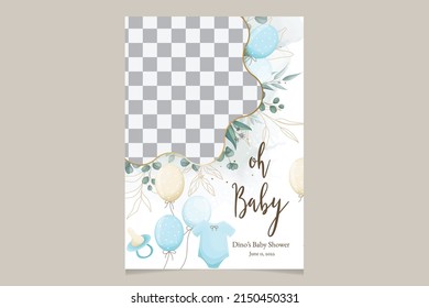 Elegant Cute Baby Shower Invitation Card With Beautiful Floral