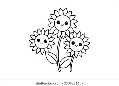 Elegant Cute Flowers Silhouette Vector Illustration for Designers