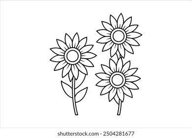 Elegant Cute Flowers Silhouette Vector Illustration for Designers
