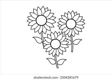 Elegant Cute Flowers Silhouette Vector Illustration for Designers