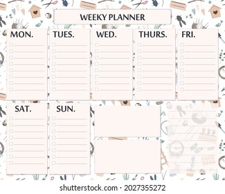 Elegant Cute Weekly Planner Template Spring Stock Vector (Royalty Free ...