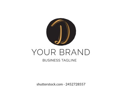 Elegant D Letter Initial Clean Feminine Business Logo