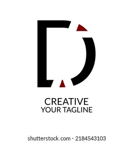Eleganter D-Letter Linked Monogram Logo Design, Markenlogo, Firmenlogo, Geschäftslogo