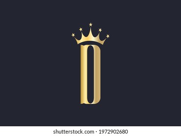 Elegant D logo with crown. Letter D logo design, Gold, beauty, fashion, cosmetics business, spa,  salons, and yoga vector luxury  concept. 