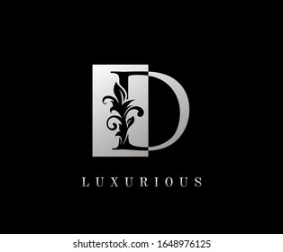 Elegant D Luxury Logo Icon, Vintage Silver D Letter Logo Design.