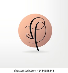 Elegant D, P, F initials logo design. Vector image.