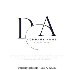 Elegant DA Initials Logo for Corporate Branding