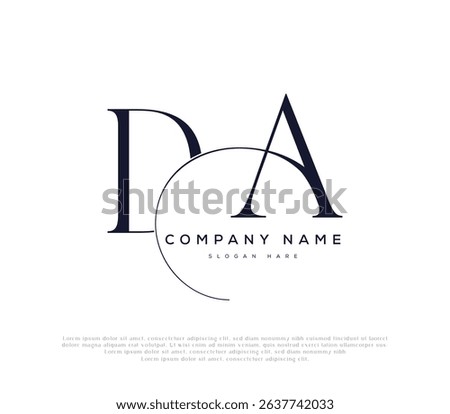 Elegant DA Initials Logo for Corporate Branding