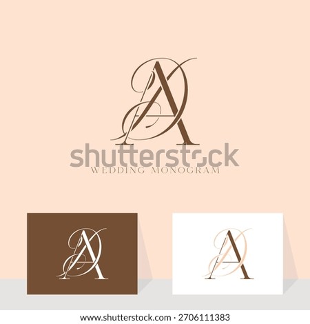 Elegant DA DA monogram wedding logo design, perfect for a couple's special day
