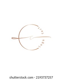 An elegant and dainty signature script letter type C vector logo template