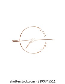 An elegant and dainty signature script letter type P vector logo template