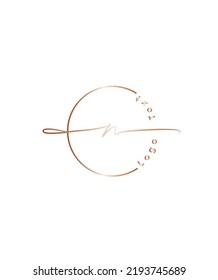 An elegant and dainty signature script letter type N vector logo template