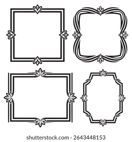 Elegante e Dainty Vintage decorativo Floral Border Vetor Set Packs
