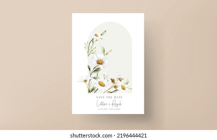 elegant daisy flower wedding invitation card template