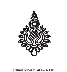 Elegant Damask Floral Lace Stencil Clipart Design