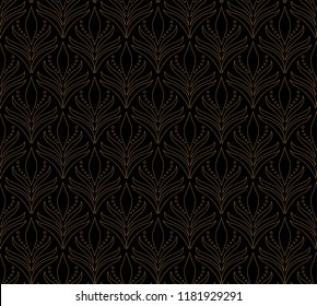 Elegant Damask Floral Vector Seamless Pattern. Decorative Flower Illustration. Abstract Art Deco Background.