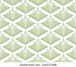 Elegant Damask Floral Vector Seamless Pattern. Decorative Flower Illustration. Abstract Art Deco Background.
