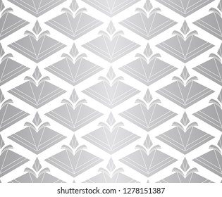 Elegant Damask Floral Vector Seamless Pattern. Decorative Flower Illustration. Abstract Art Deco Background.
