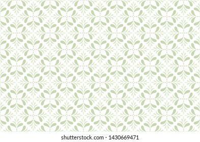 Elegant Damask Floral Vector Seamless Pattern. Decorative Flower Illustration. Abstract Art Deco Background.