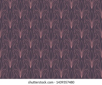 Elegant Damask Floral Vector Seamless Pattern. Decorative Flower Illustration. Abstract Art Deco Background.