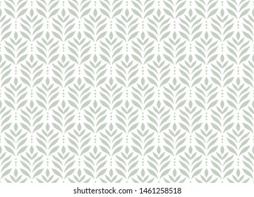 Elegant Damask Floral Vector Seamless Pattern. Decorative Flower Illustration. Abstract Art Deco Background.