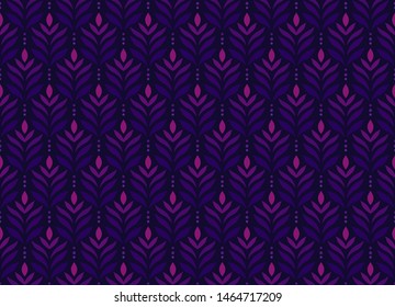 Elegant Damask Floral Vector Seamless Pattern. Decorative Flower Illustration. Abstract Art Deco Background.