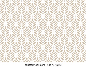 Elegant Damask Floral Vector Seamless Pattern. Decorative Flower Illustration. Abstract Art Deco Background.