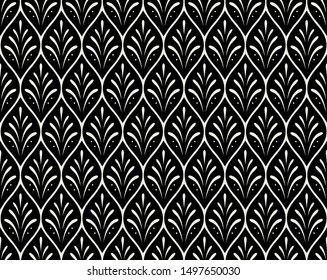 Elegant Damask Floral Vector Seamless Pattern. Decorative Flower Illustration. Abstract Art Deco Background.