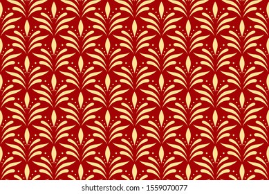 Elegant Damask Floral Vector Seamless Pattern. Decorative Flower Illustration. Abstract Art Deco Background.