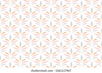 Elegant Damask Floral Vector Seamless Pattern. Decorative Flower Illustration. Abstract Art Deco Background.