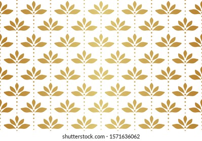 Elegant Damask Floral Vector Seamless Pattern. Decorative Flower Illustration. Abstract Art Deco Background.