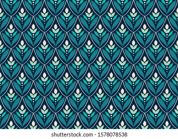 Elegant Damask Floral Vector Seamless Pattern. Decorative Flower Illustration. Abstract Art Deco Background.