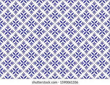 Elegant Damask Floral Vector Seamless Pattern. Decorative Flower Illustration. Abstract Art Deco Background.