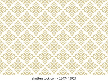 Elegant Damask Floral Vector Seamless Pattern. Decorative Flower Illustration. Abstract Art Deco Background.