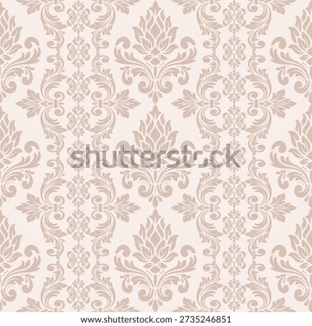 Elegant damask pattern with luxury floral ornament for damask pattern wallpaper and vintage damask pattern textile design
