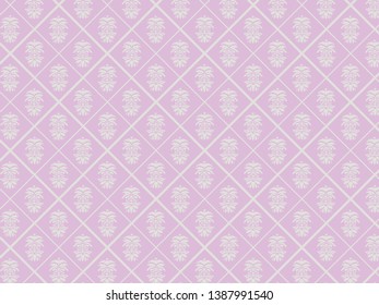  Elegant Damask pattern, wallpaper in vintage style.